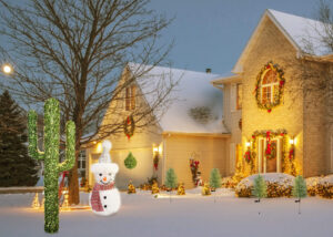 Tinsel garland cactus- Lighted tinsel cactus-Christmas Festival decoration插图