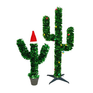 Tinsel garland cactus- Lighted tinsel cactus-Christmas Festival decoration