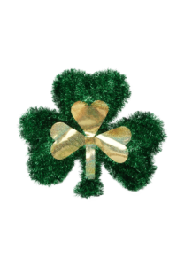 St. Patrick’s Day Tinsel Decorations-GREEN Shamrock Wreath-Green Foil Tinsel Shamrock插图
