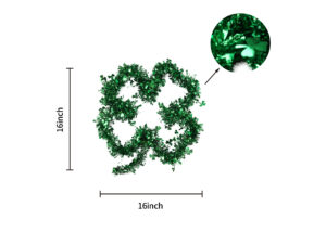 St. Patrick’s Day Garland Shamrock-Tinsel Garlands Decor – Four-Leaf Clove插图1