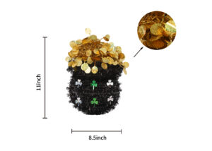 Mini 3D Tinsel Green Cauldron – Green St. Patrick’s Day Decoration插图1