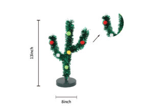 Green Tinsel Cactus – St. Patrick’s Day Colored balls decorate table cactus插图1