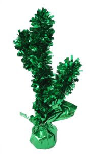 Gold Foil Cactus in Green Tinsel-St. Patrick’s Day Cactus Tabletop Tree插图2