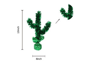 Gold Foil Cactus in Green Tinsel-St. Patrick’s Day Cactus Tabletop Tree插图1