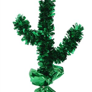 Gold Foil Cactus in Green Tinsel-St. Patrick's Day Cactus Tabletop Tree
