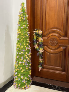 5 ft Pop up Tree-Collapsible Artificial Pencil Tinsel Easter Decorations Trees插图2