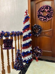 4th of July Patriotic Tinsel Decoration-Red Blue Tinsel for Independence Day插图2