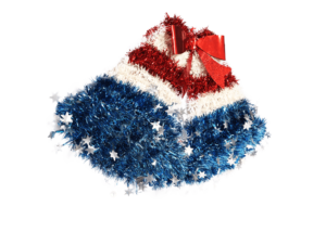 Red, White & Blue Tinsel small bell-Independence Day Desktop Decoration插图