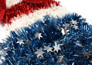 Red, White & Blue Tinsel small bell-Independence Day Desktop Decoration插图2