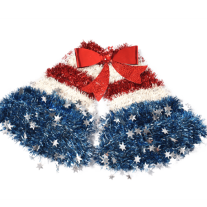 Red, White & Blue Tinsel small bell-Independence Day Desktop Decoration