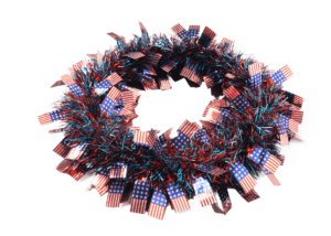 American Flag Metallic Twist Tinsel-Patriotic Wreath- Independence Day Decorations插图2