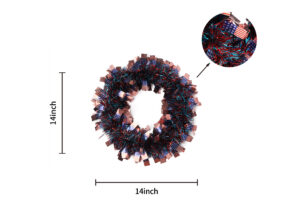 American Flag Metallic Twist Tinsel-Patriotic Wreath- Independence Day Decorations插图1