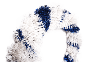 Blue&White vintage tinsel wreath – Independence Day tinsels wreaths插图3