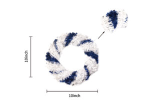Blue&White vintage tinsel wreath – Independence Day tinsels wreaths插图1