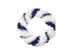 Blue&White vintage tinsel wreath – Independence Day tinsels wreaths插图