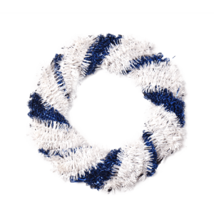 Blue&White vintage tinsel wreath - Independence Day tinsels wreaths