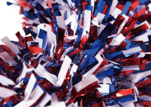 Patriotic tinsels wreaths-Independence Day wreath-Blue&White wreath插图1