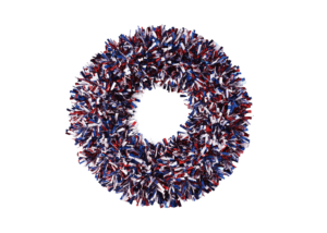 Patriotic tinsels wreaths-Independence Day wreath-Blue&White wreath插图