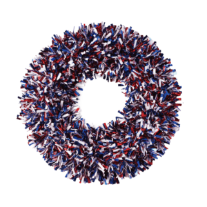 Patriotic tinsels wreaths-Independence Day wreath-Blue&White wreath