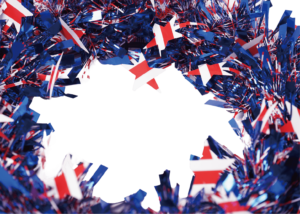 Blue tinsel wreath-American Flag Glittering Tinsel Garland Independence Day插图2