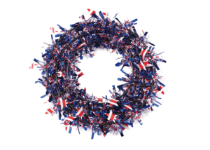 Blue tinsel wreath-American Flag Glittering Tinsel Garland Independence Day插图