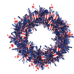 Blue tinsel wreath-American Flag Glittering Tinsel Garland Independence Day