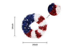 Patriotic Wreath 4th of July tinsel Wreaths— Independence Day Theme Decor插图1