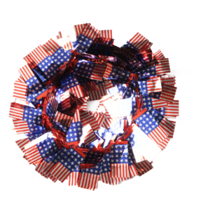 Red White Blue Metallic Chunky Tinsel Glitter Strip-vintage tinsel garland