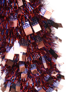 Blue artificial tree-Patriotic Decorations Tree-Tinsel Pencil Tree for Independence Day插图3