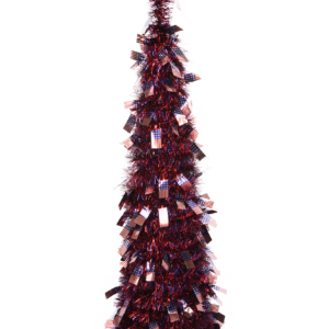 Blue artificial tree-Patriotic Decorations Tree-Tinsel Pencil Tree for Independence Day