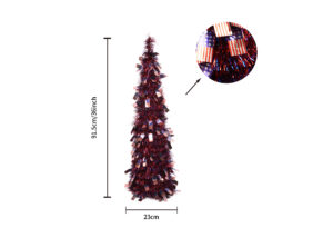 Blue artificial tree-Patriotic Decorations Tree-Tinsel Pencil Tree for Independence Day插图1