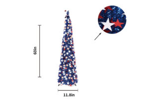 Blue&white artificial trees-Star Pop Up Tree-Independence Day festival decoration插图