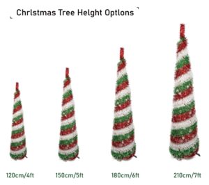 Red artificial trees for sale-Red Tinsel pop up outdoor christmas tree插图