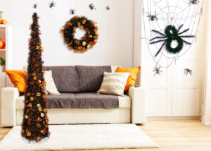 Halloween Tinsel Wreath with Pumpkins-Halloween Party Classroom Garland插图2