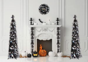 Halloween Ghost Wreath -tinsel garland wreath-shiny tinsel garland插图2