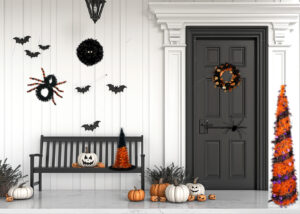 Black Tinsel Halloween Tree Pop Up Artificial Pencil Trees -Halloween Pop up trees OEM插图4