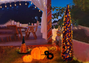 Halloween Trees-Black Tinsel Trees-Pop up Artificial Pencil Trees插图2