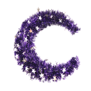 Halloween Tinsels Moon Wreath-Tinsels garland OEM-Purple Door Hanging Wreath