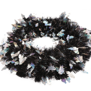 Halloween Ghost Wreath -tinsel garland wreath-shiny tinsel garland