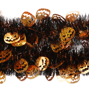 Halloween Tinsel Pumpkin Garland-tinsel garland wreath-orange garland tinsel