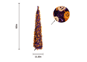 Halloween Trees-Black Tinsel Trees-Pop up Artificial Pencil Trees插图