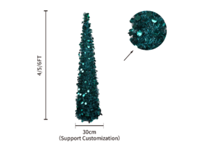 Pop up Christmas Tinsel Tree-Blue Pencil Tree for Home Holiday Party插图