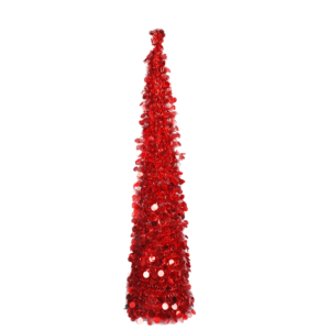 Red artificial trees for sale-Red Tinsel pop up outdoor christmas tree