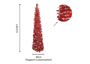 outdoor pop up christmas tree-Artificial tree OEM HSENLIFE-Red 6ft artificial trees插图1