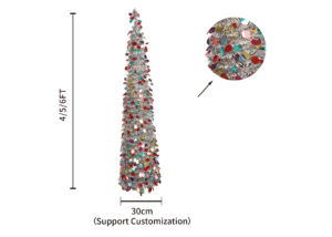 Collapsible Tinsel Christmas Tree-Artificial Tree with circular Sequins-Christmas Pop up trees Factory插图