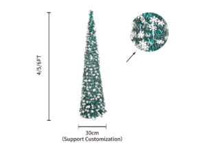 Snowflake Sequin Christmas Trees-Skinny Pencil Tree with snow Sequins-Christmas Artificial tree OEM插图