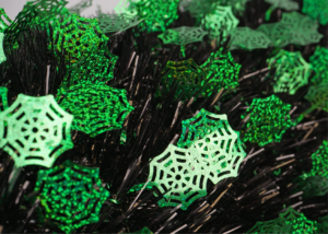 Black Tinsel Halloween Tree Pop Up Artificial Pencil Trees -Halloween Pop up trees OEM插图