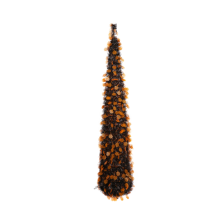 Black Tinsel Halloween Tree Pop Up Artificial Pencil Trees -Halloween Pop up trees OEM