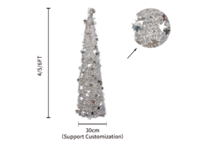 5ft Pop Up Tinsel Tree-Pop-Up Collapsible Pencil Christmas Trees-Christmas Pop up trees OEM插图