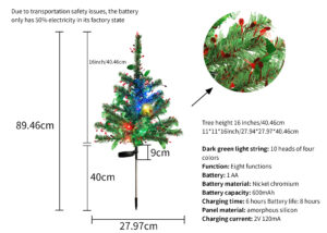 Christmas Tree Solar Lights-Christmas Tree Lights with 4 LED Colors插图
